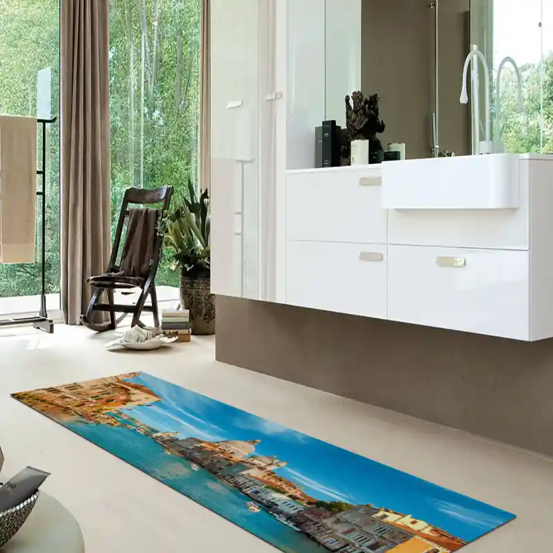 Tappeto Passatoia Salotto Cucina Bagno Lavabile Venezia Italia Città Canale Sole - CI0038