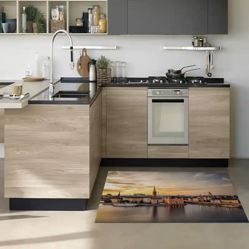 Tappeto Passatoia Salotto Cucina Bagno Lavabile Stoccolma Svezia Canale Città - CI0035