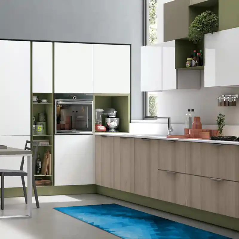 Tappeto Salotto Cucina Bagno Lavabile Antiscivolo Moderno Geometrico Triangolo Blu - MOD5052