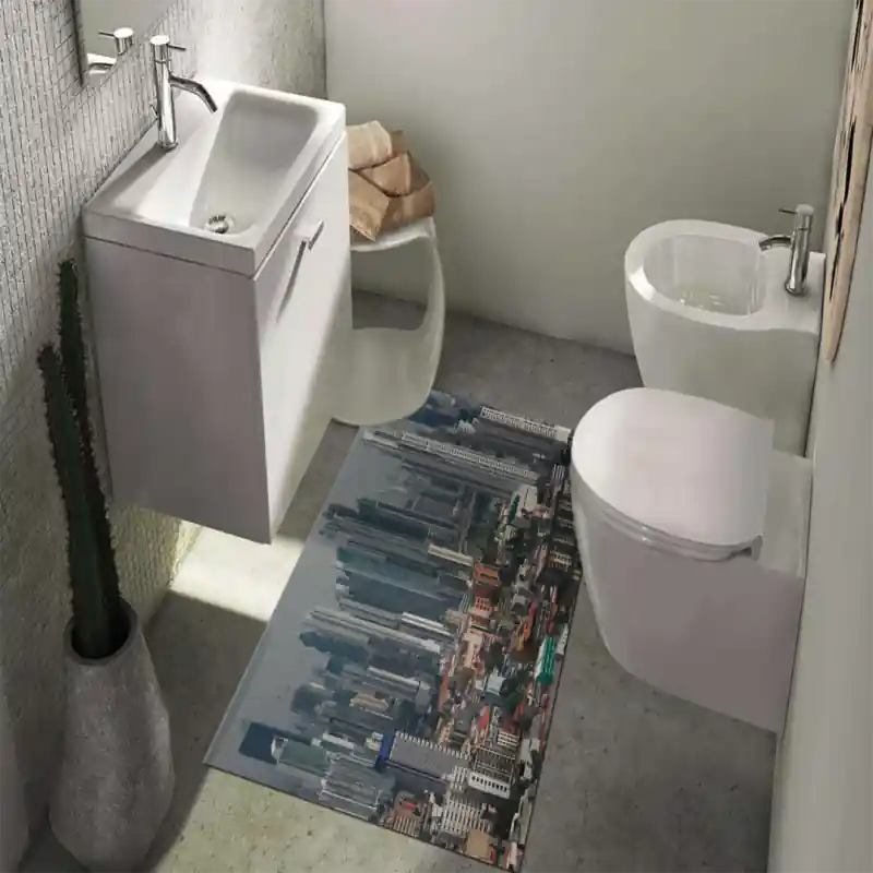 Tappeto Passatoia Salotto Cucina Bagno Lavabile Panama Metropoli Grattacieli Centro America - CI0031