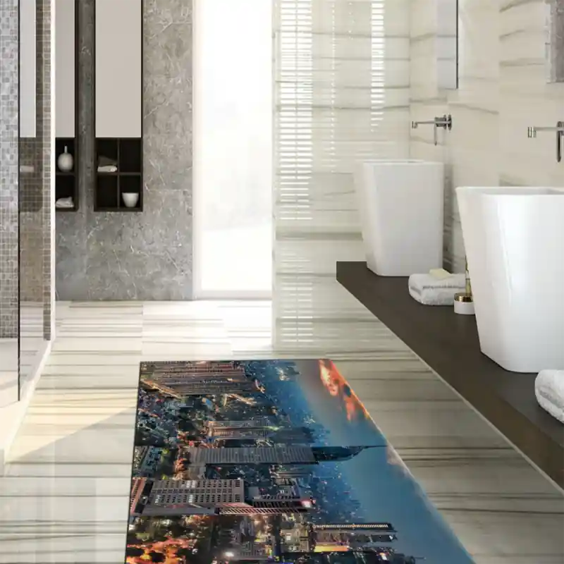 Tappeto Passatoia Salotto Cucina Bagno Lavabile Giacarta Indonesia Metropoli Luci - CI0026