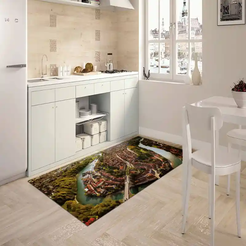 Tappeto Passatoia Salotto Cucina Bagno Lavabile Berna Svizzera Città Fiume Aar - CI0023