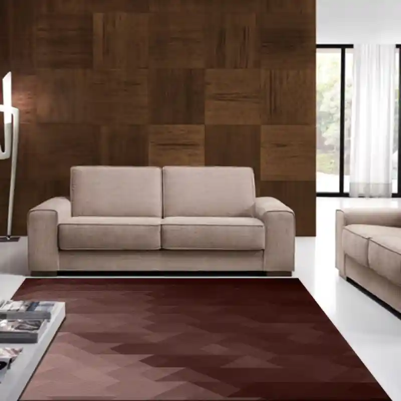 Tappeto Salotto Cucina Bagno Lavabile Antiscivolo Moderno Geometrico Triangolo Marrone - MOD5050