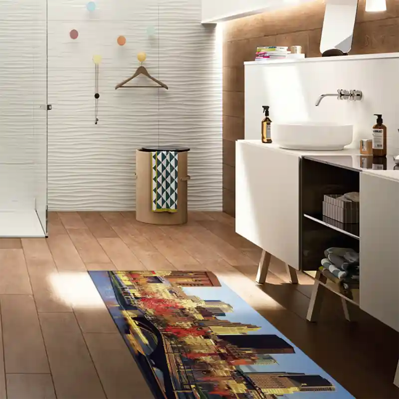 Tappeto Passatoia Salotto Cucina Bagno Lavabile Montreal Canada Metropoli Autunno - CI0020