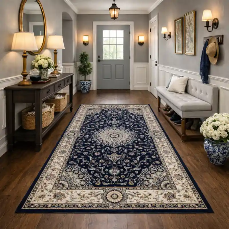 CLASSIC TOUCH - Tappeto Classico Passatoia Corsia Stile Persiano Blu Beige - 9596