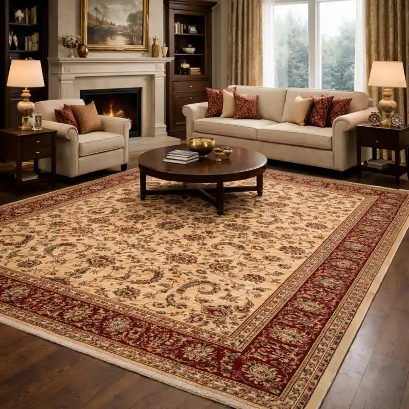 KAZAKH - Tappeto Classico Stile Caucasico Effetto Seta Fiori Beige 2155