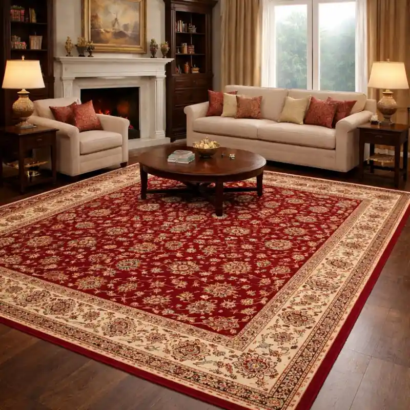 KAZAKH - Tappeto Classico Stile Caucasico Effetto Seta Fiori Rosso 1517