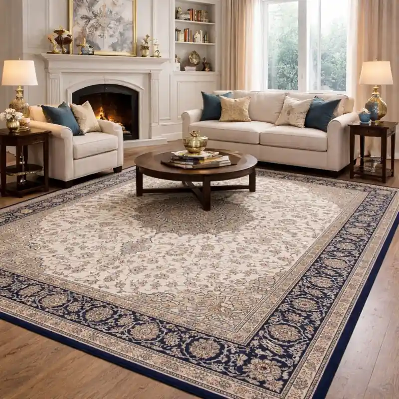 LEONARDO - Tappeto Pregiato Classico Orientale Greche Fiori Blu 57178-6434
