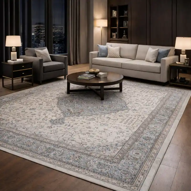 LEONARDO - Tappeto Pregiato Classico Orientale Greche Fiori Grigio Beige 57267-9255