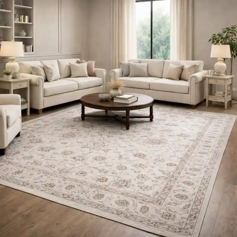 LEONARDO - Tappeto Pregiato Classico Orientale Greche Fiori Beige 57166-9295