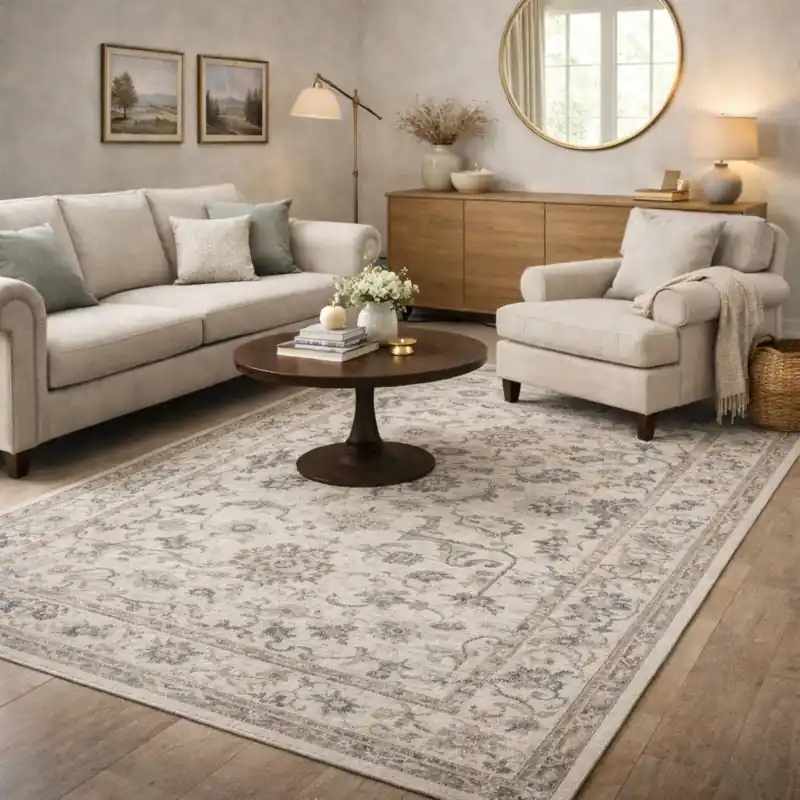 ESTRELLA - Tappeto Classico Contemporaneo Stile Persiano Geometrico Effetto Vintage Beige K7042-E22757