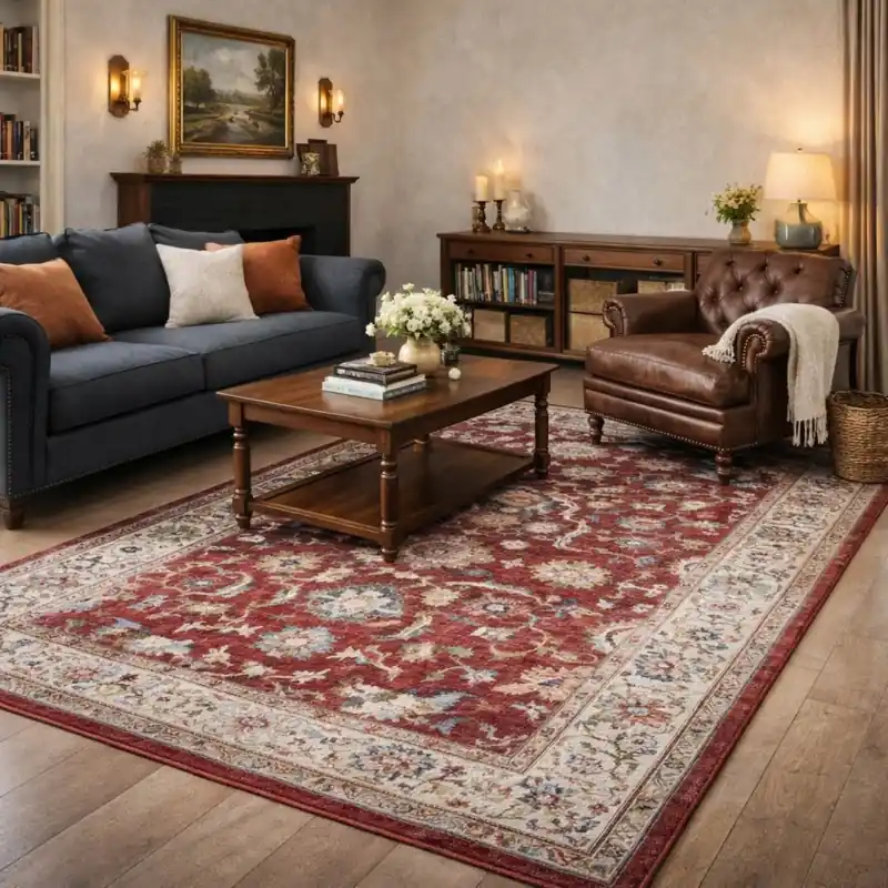 ESTRELLA - Tappeto Classico Contemporaneo Stile Persiano Geometrico Effetto Vintage Rosso K7041-E22272