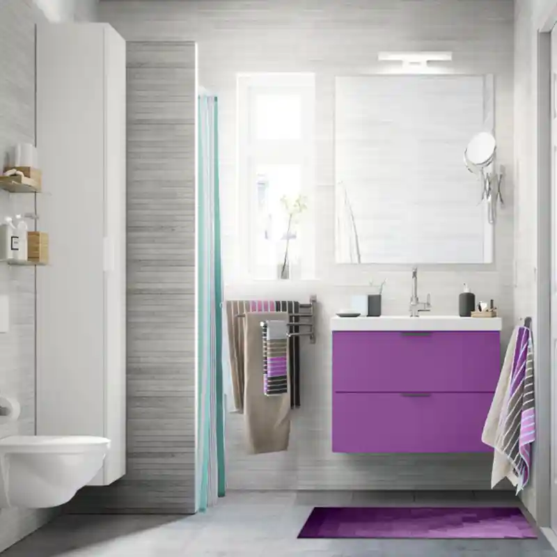 Tappeto Salotto Cucina Bagno Lavabile Antiscivolo Moderno Geometrico Triangolo Viola - MOD5044