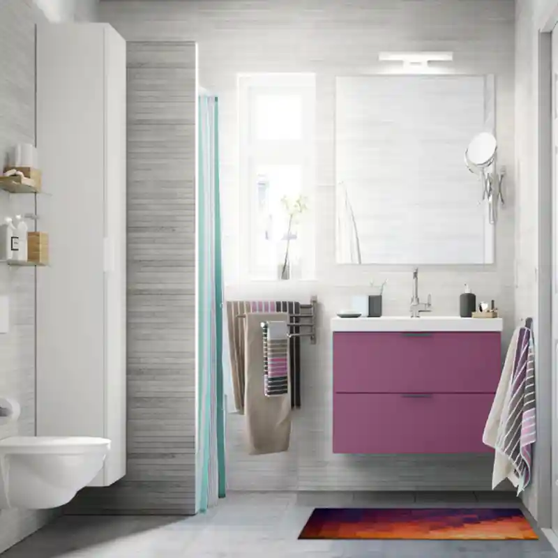 Tappeto Salotto Cucina Bagno Lavabile Antiscivolo Moderno Geometrico Triangolo Viola - MOD5041