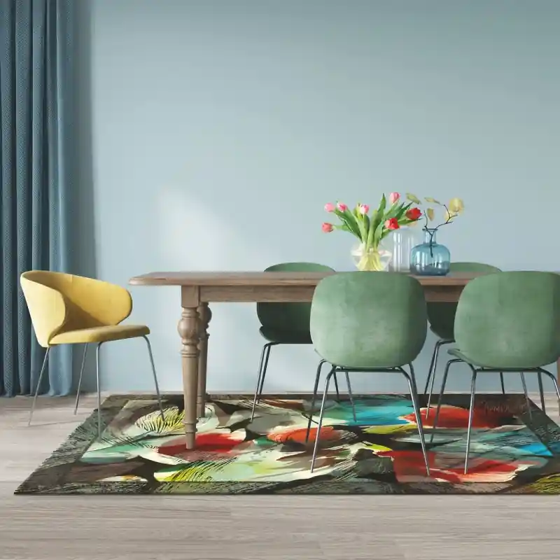 Tappeto Passatoia Salotto Camera Lavabile Antiscivolo Moderno Colorato Tulipani Dipinto - OLANDA