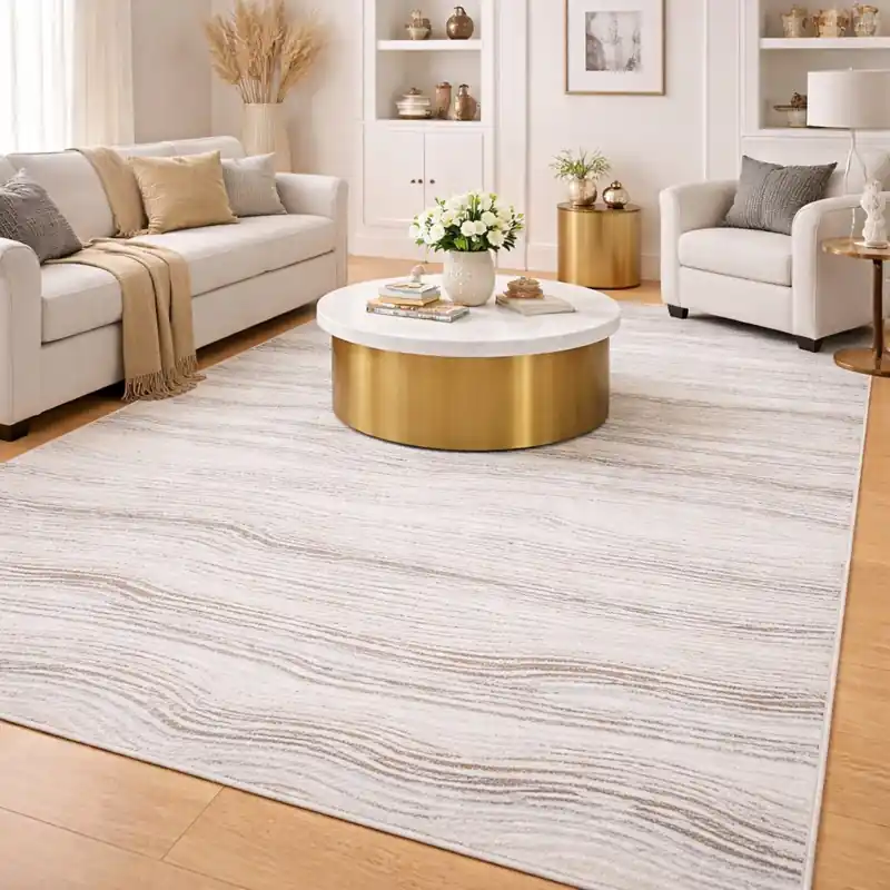 SIERRA - Tappeto Moderno Sfumato Effetto Tridimensionale Effetto Marmo Grigio Tortora Beige Avorio - 9253 Beige
