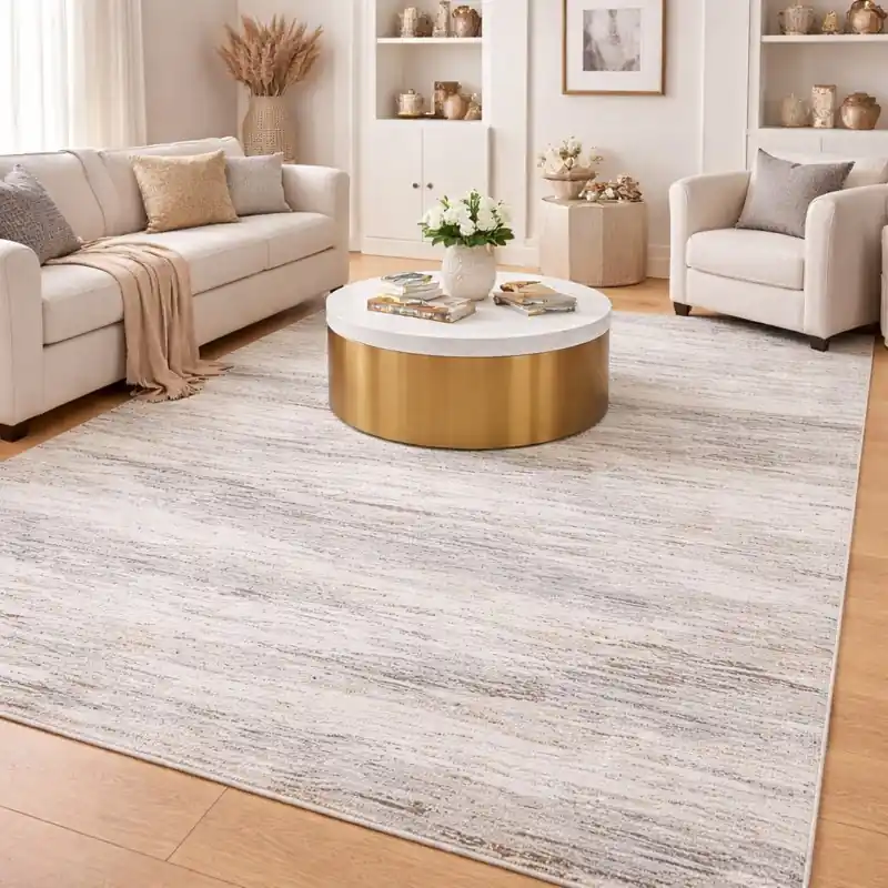 SIERRA - Tappeto Moderno Sfumato Effetto Tridimensionale Geometrico Grigio Tortora Beige Avorio - 9246 Beige