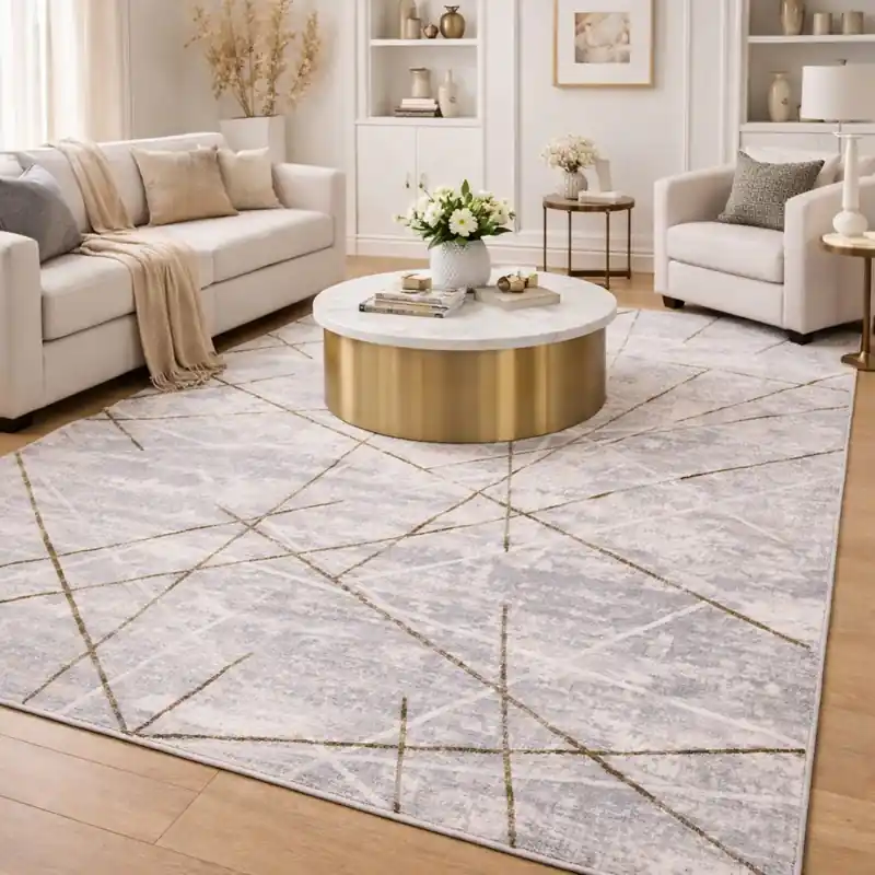 SIERRA - Tappeto Moderno Sfumato Effetto Tridimensionale Geometrico Grigio Tortora Beige Avorio - 9244 Beige