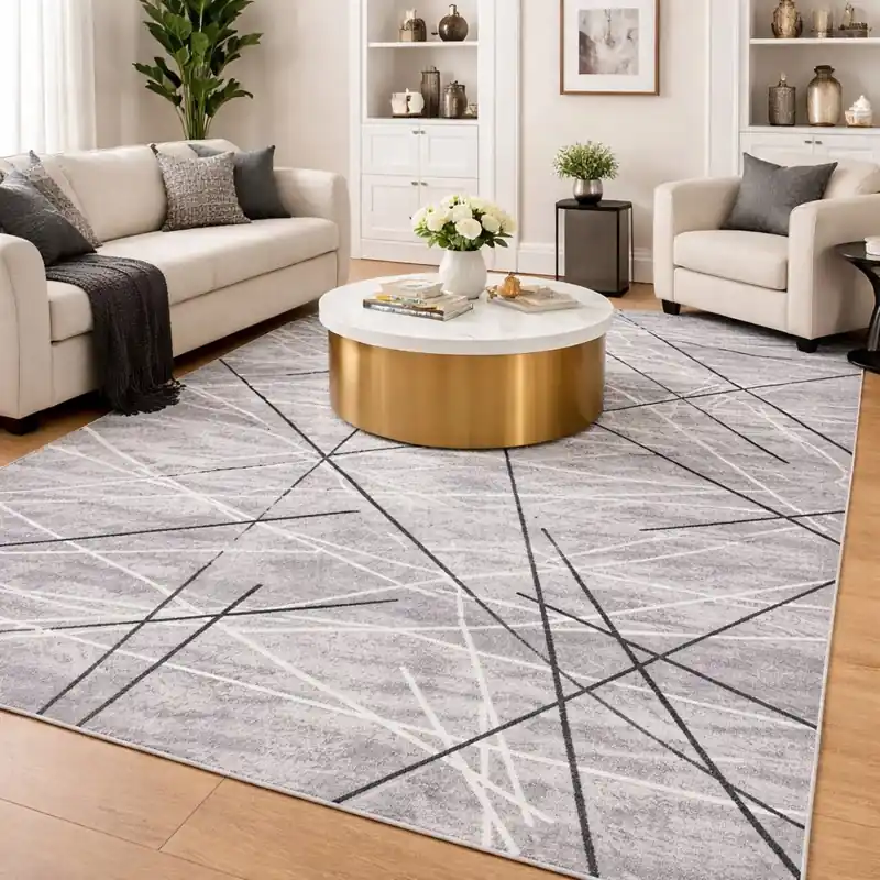 SIERRA - Tappeto Moderno Sfumato Effetto Tridimensionale Geometrico Grigio Tortora Beige Avorio - 9244 Grigio