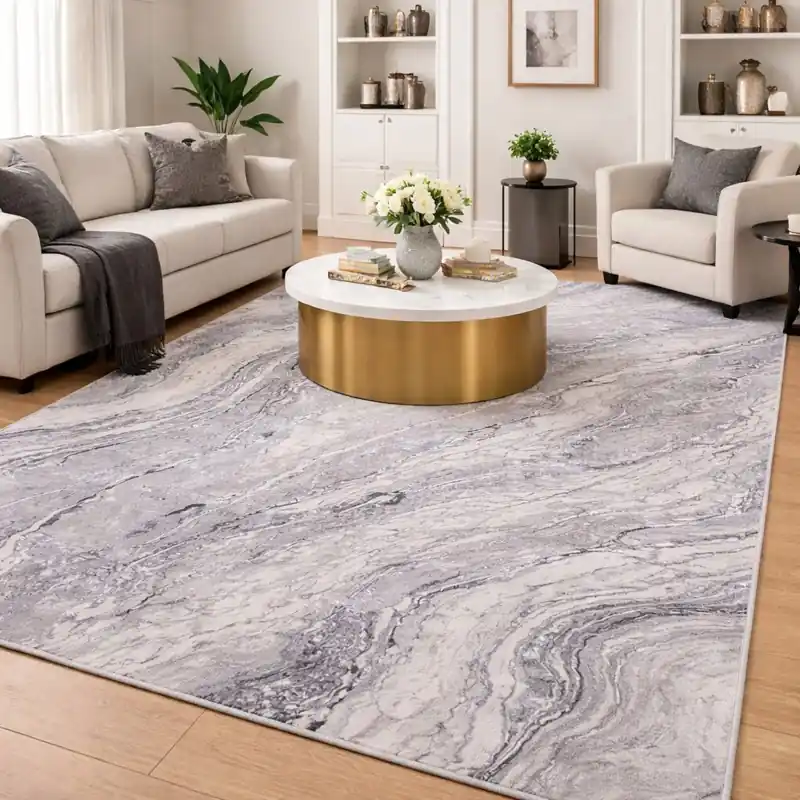 SIERRA - Tappeto Moderno Sfumato Effetto Tridimensionale Grigio Tortora Beige Avorio - 9224 Grigio