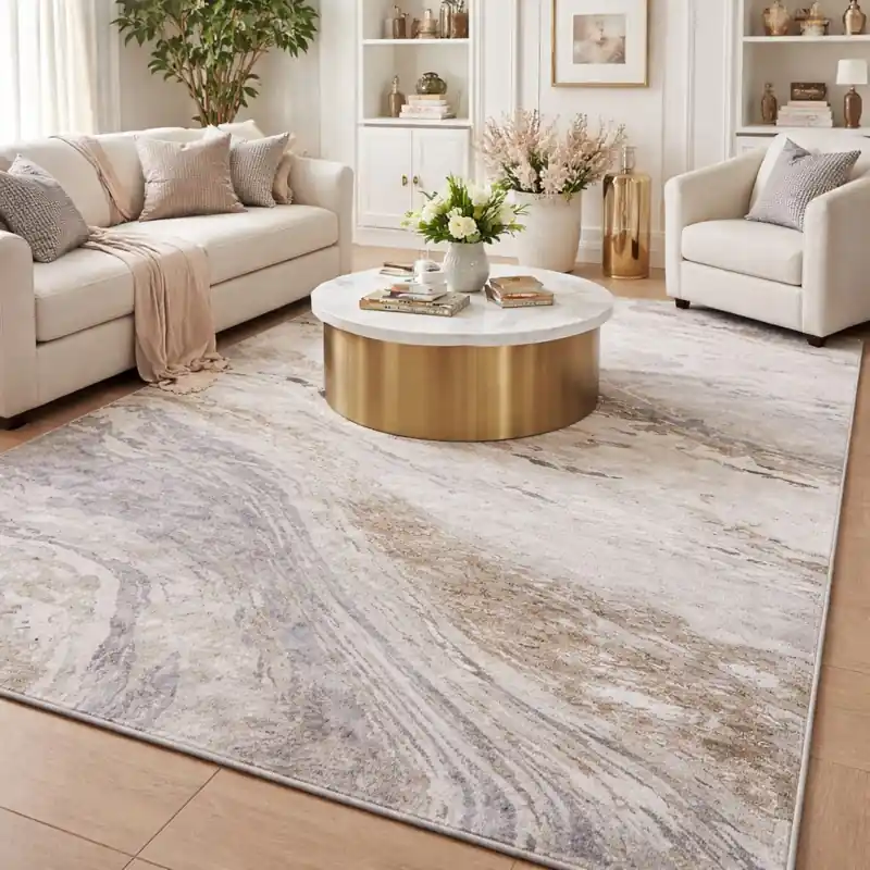 SIERRA - Tappeto Moderno Sfumato Effetto Tridimensionale Grigio Tortora Beige Avorio - 9155 Beige Grigio