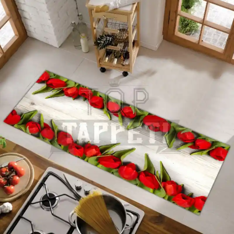 KITCHEN - Tappeto Passatoia Cucina Stampa Digitale - TULIPANI