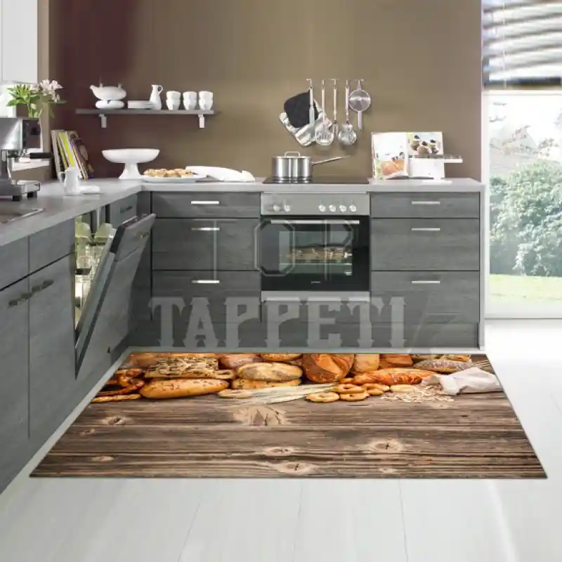 KITCHEN - Tappeto Passatoia Cucina Stampa Digitale - BREAD WOOD
