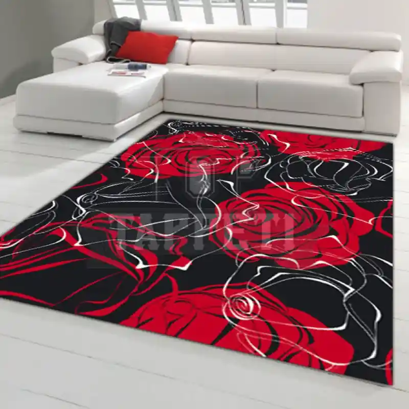 MODERN STYLE - Tappeto Moderno Stampa Digitale - Rose Rosse