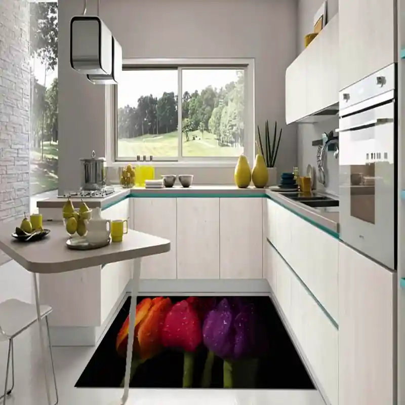 Tappeto Passatoia Salotto Cucina Bagno Lavabile Fiori Tulipani - FLO0001