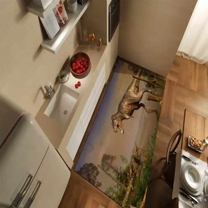 Tappeto Passatoia Salotto Cucina Bagno Lavabile Dinosauro Gigantosauro - DINO0060
