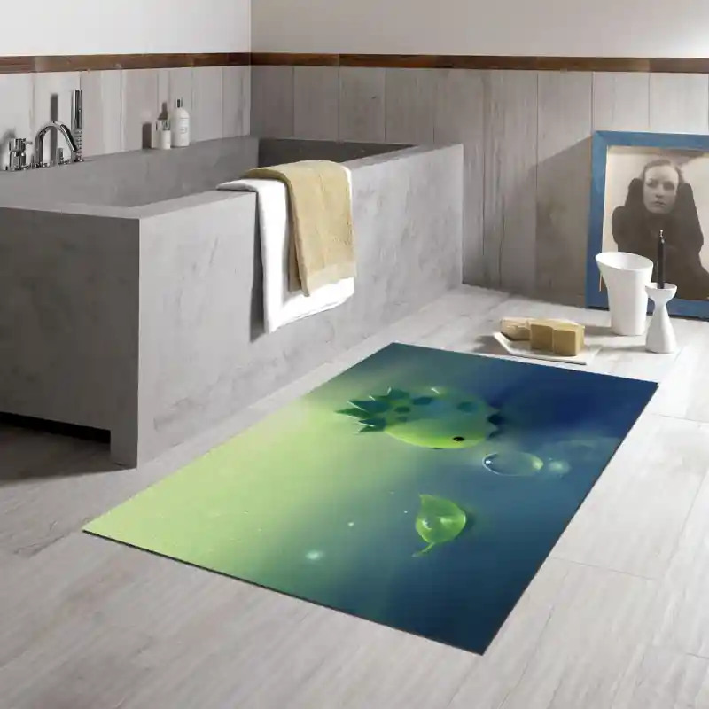 Tappeto Passatoia Salotto Cucina Bagno Lavabile Dinosauro Cucciolo Stegosauro Cartoon - DINO0051
