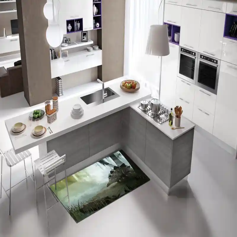 Tappeto Passatoia Salotto Cucina Bagno Lavabile Dinosauro Stegosauro - DINO0049
