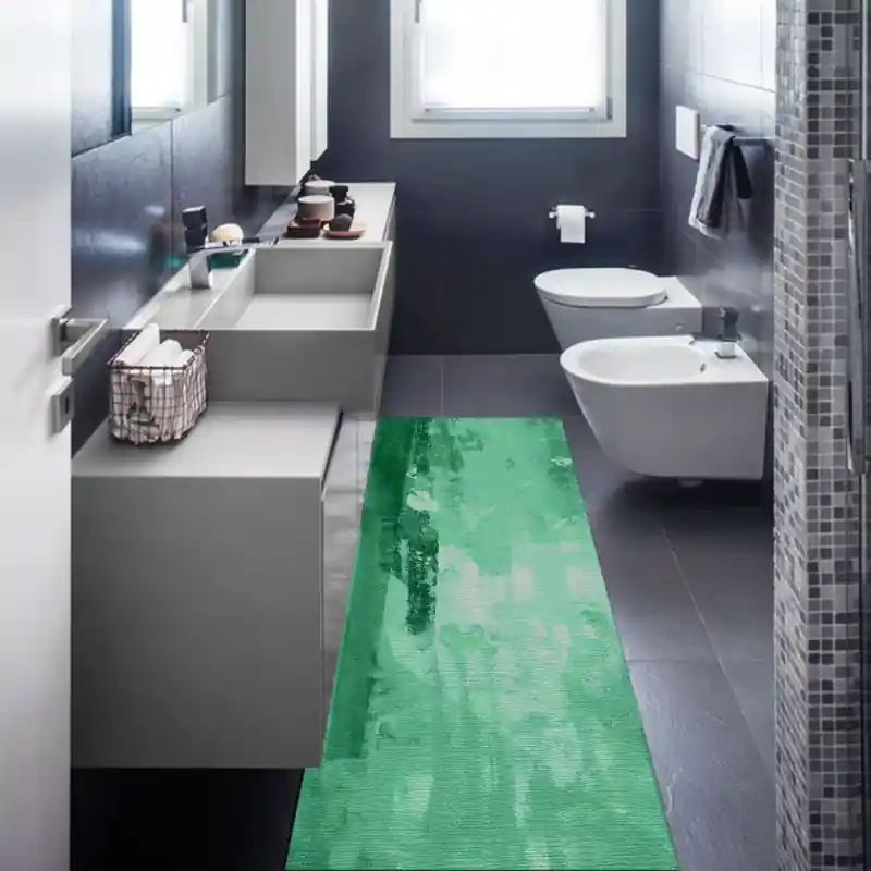Tappeto Passatoia Salotto Cucina Bagno Lavabile Antiscivolo Moderno Astratto Verde - MOD5062