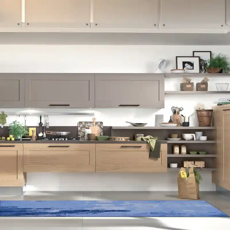 Tappeto Passatoia Salotto Cucina Bagno Lavabile Antiscivolo Moderno Astratto Blu - MOD5061