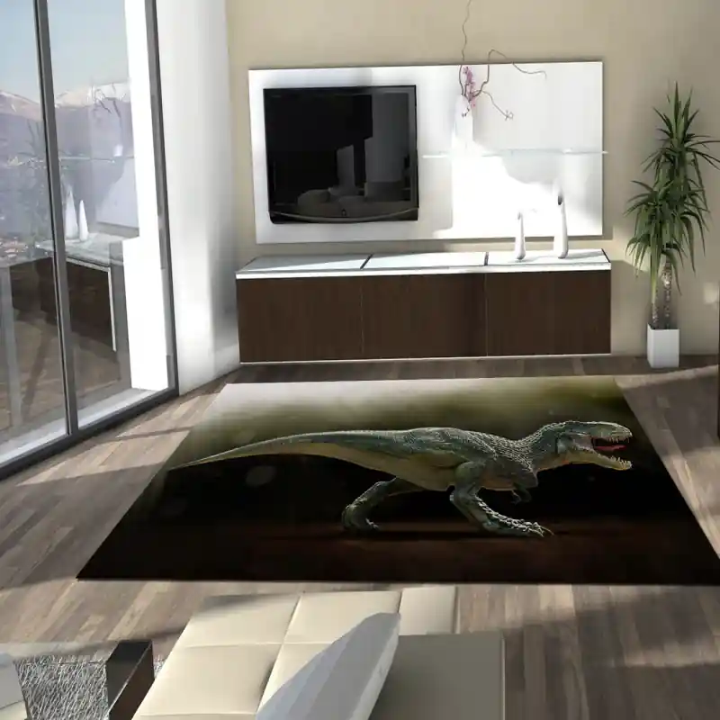 Tappeto Passatoia Salotto Cucina Bagno Lavabile Dinosauro Tirannosauro - DINO0026