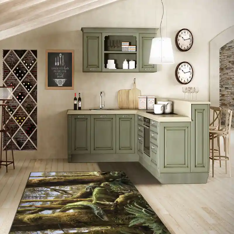Tappeto Passatoia Salotto Cucina Bagno Lavabile Dinosauro Plateosauro - DINO0025