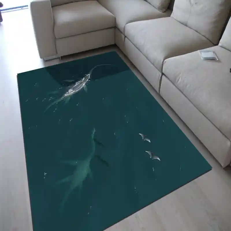 Tappeto Passatoia Salotto Cucina Bagno Lavabile Dinosauro Plesiosauro - DINO0030
