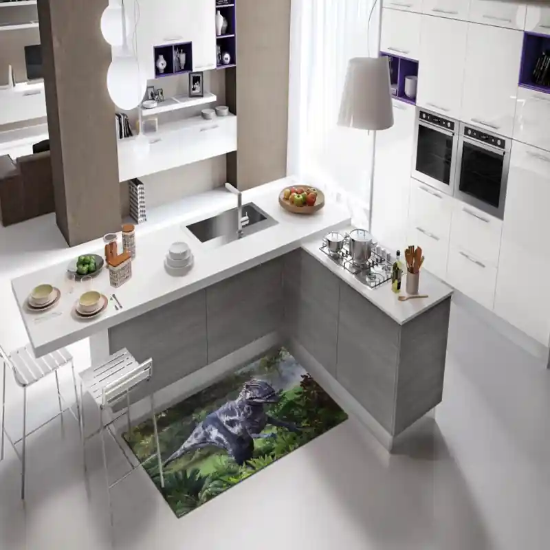Tappeto Passatoia Salotto Cucina Bagno Lavabile Dinosauro Xuanhanosauro - DINO0022