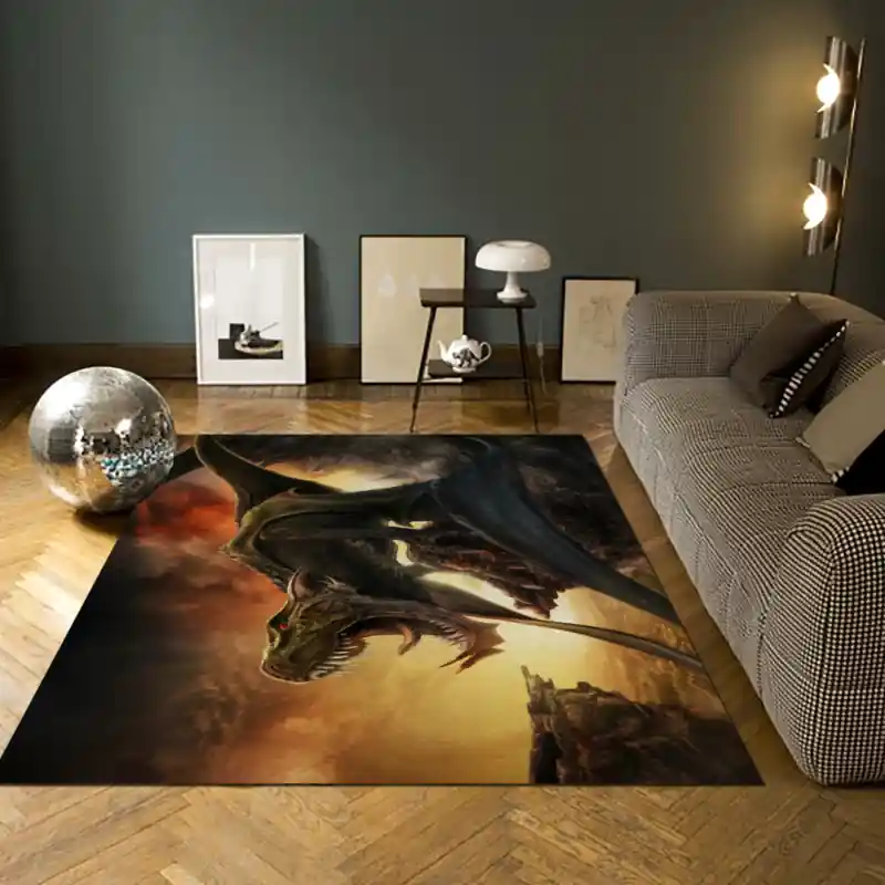 Tappeto Passatoia Salotto Cucina Bagno Lavabile Dinosauro Alato Drago - DINO0021
