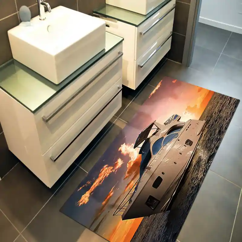 Tappeto Passatoia Arredo Salotto Cucina Bagno Lavabile Antiscivolo Stampa Digitale Nave - NAV0002
