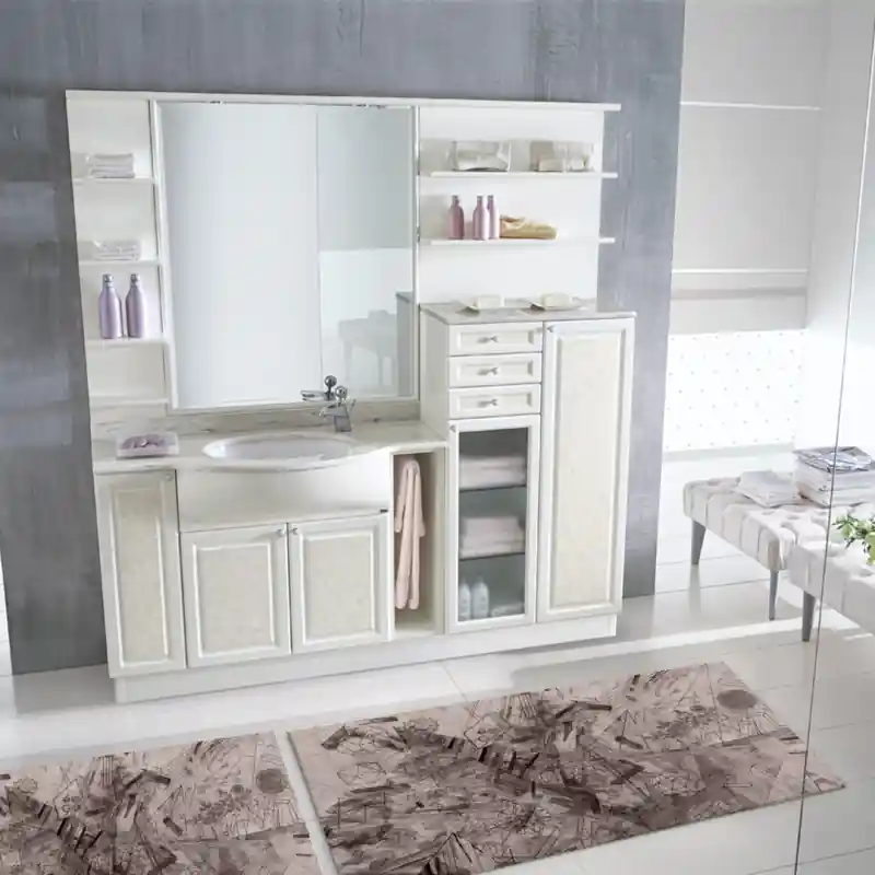 Tappeto Salotto Cucina Bagno Lavabile Antiscivolo Moderno Geometrico Astratto Marrone - MOD5038