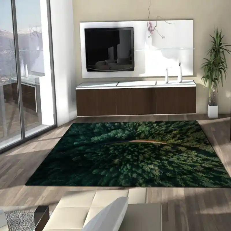 Tappeto Passatoia Salotto Cucina Bagno Lavabile Vista Aerea Foresta - PM0008