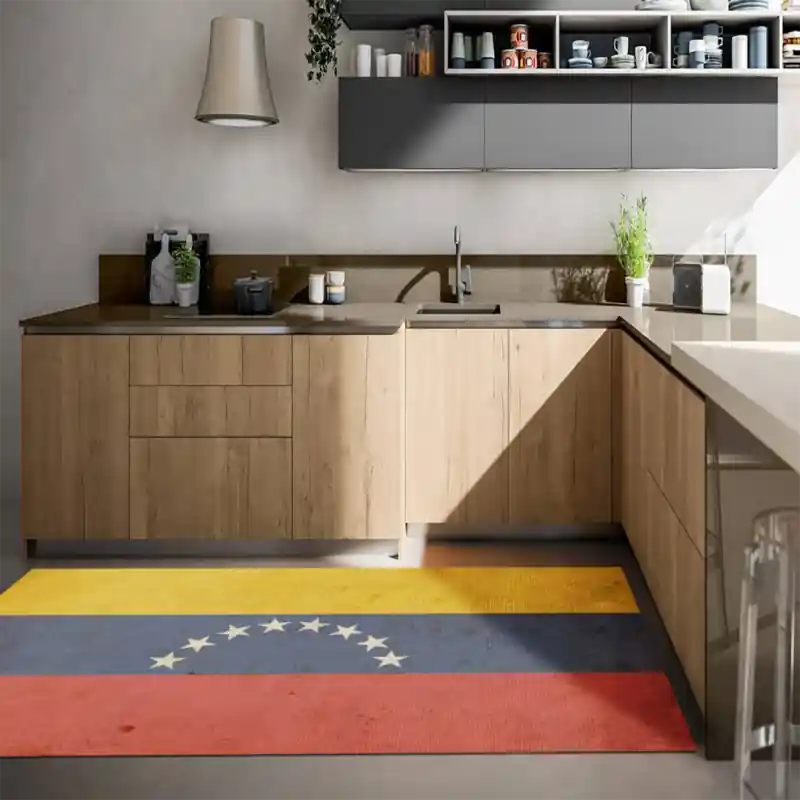Tappeto Passatoia Salotto Cucina Bagno Lavabile Stampa Digitale Bandiera Vintage Tricolore VENEZUELA
