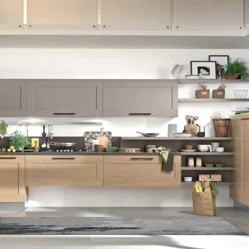 Tappeto Passatoia Salotto Cucina Bagno Lavabile Antiscivolo Moderno Astratto Tortora - MOD5064