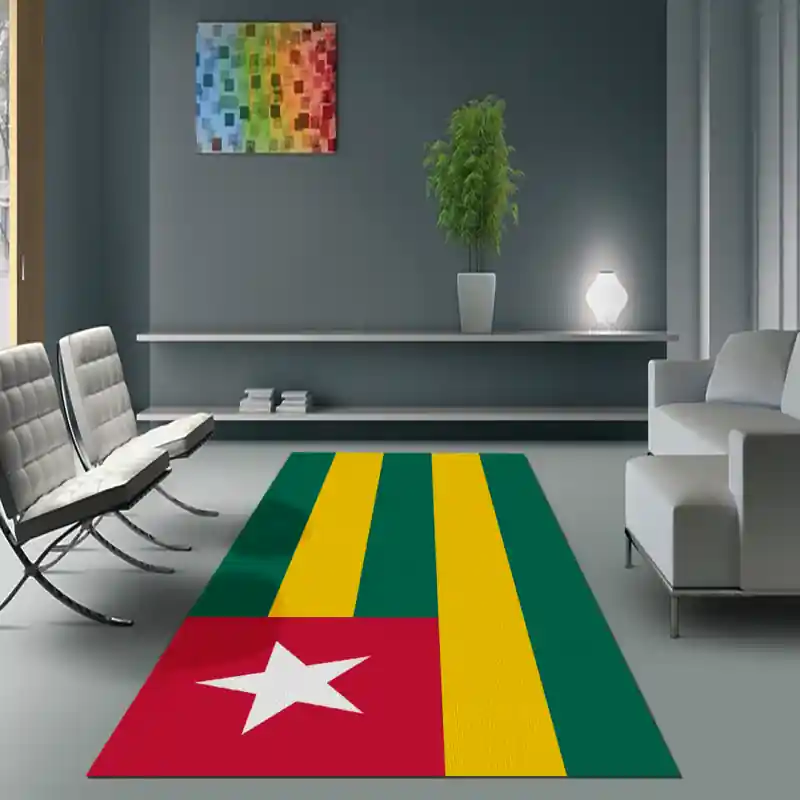 Tappeto Passatoia Salotto Cucina Bagno Lavabile Stampa Digitale Bandiera Verde Giallo Strisce - TOGO