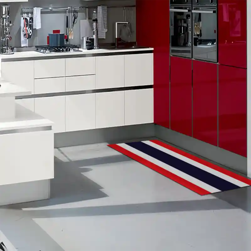 Tappeto Passatoia Salotto Cucina Bagno Lavabile Stampa Digitale Bandiera Rosso Blu Bianco THAILANDIA