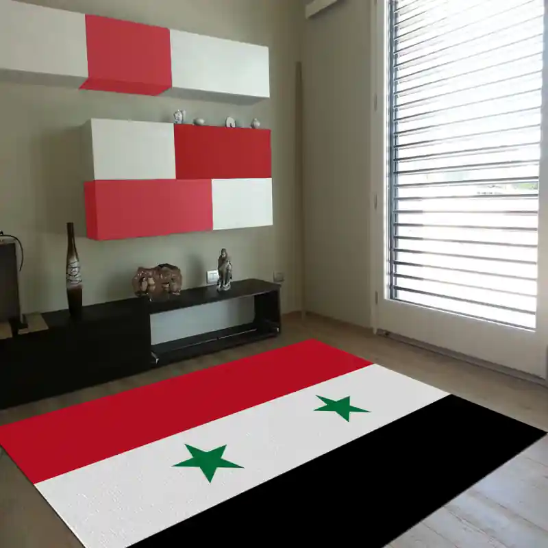 Tappeto Passatoia Salotto Cucina Bagno Lavabile Stampa Digitale Bandiera Stella Verde Nero - SIRIA