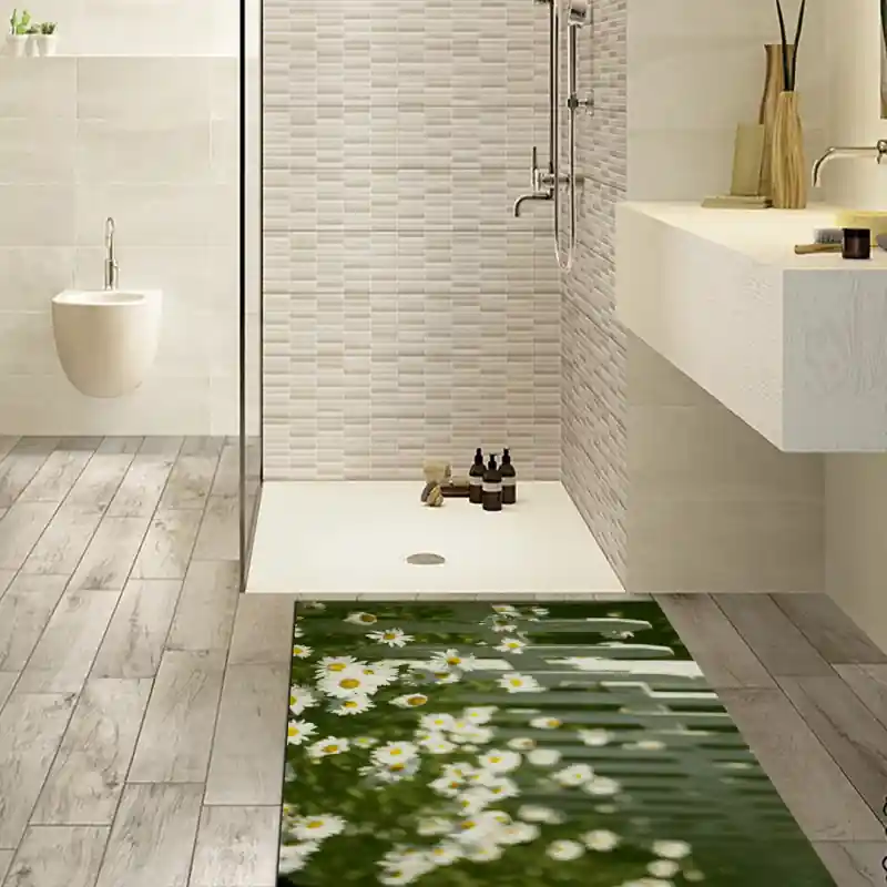 Tappeto Passatoia Salotto Cucina Bagno Lavabile Vista Fiori Campo Margherite - FLO0086