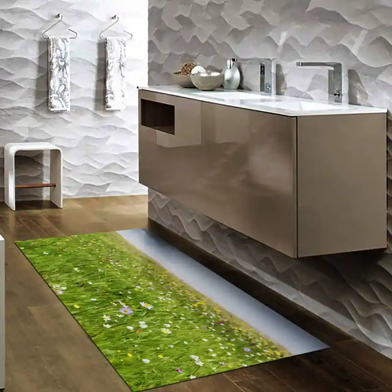 Tappeto Passatoia Salotto Cucina Bagno Lavabile Fiori Campo Margherite - FLO0071