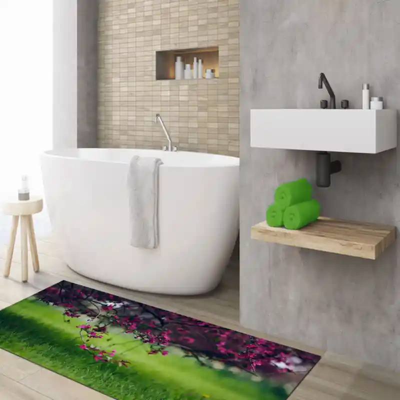 Tappeto Passatoia Salotto Cucina Bagno Lavabile Oleandro Fiori Rosa - FLO0055
